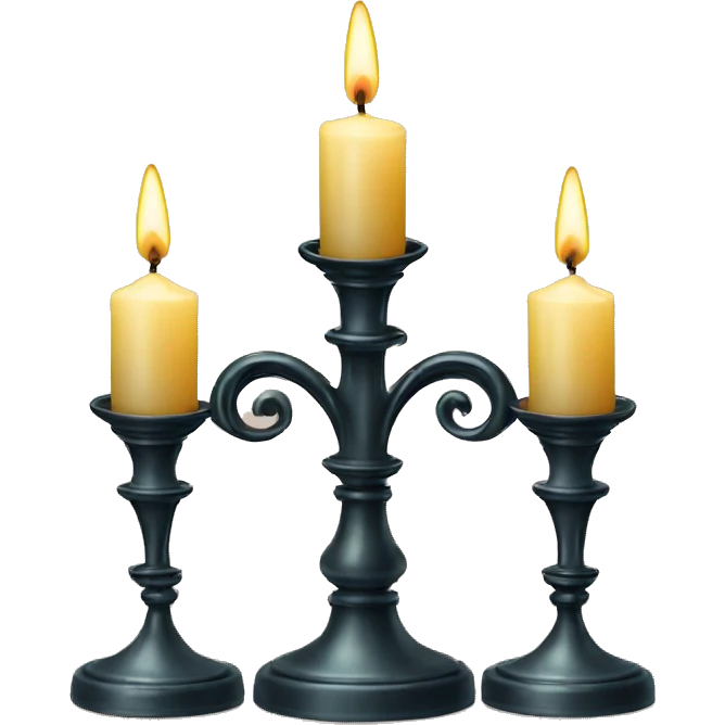 Vintage candelabra with three candles  emoji