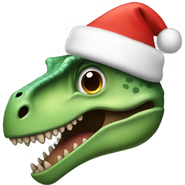 dino with santa hat emoji