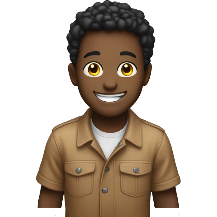 smiling boy with wild emoji