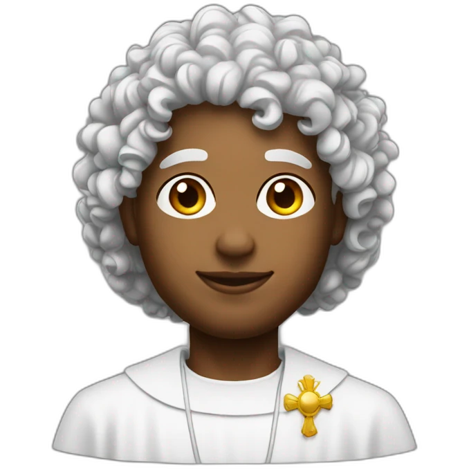 Brazilian curly priest with earing emoji