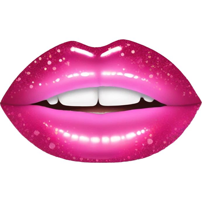 Pink ombre lip gloss with a lot of glitter emoji