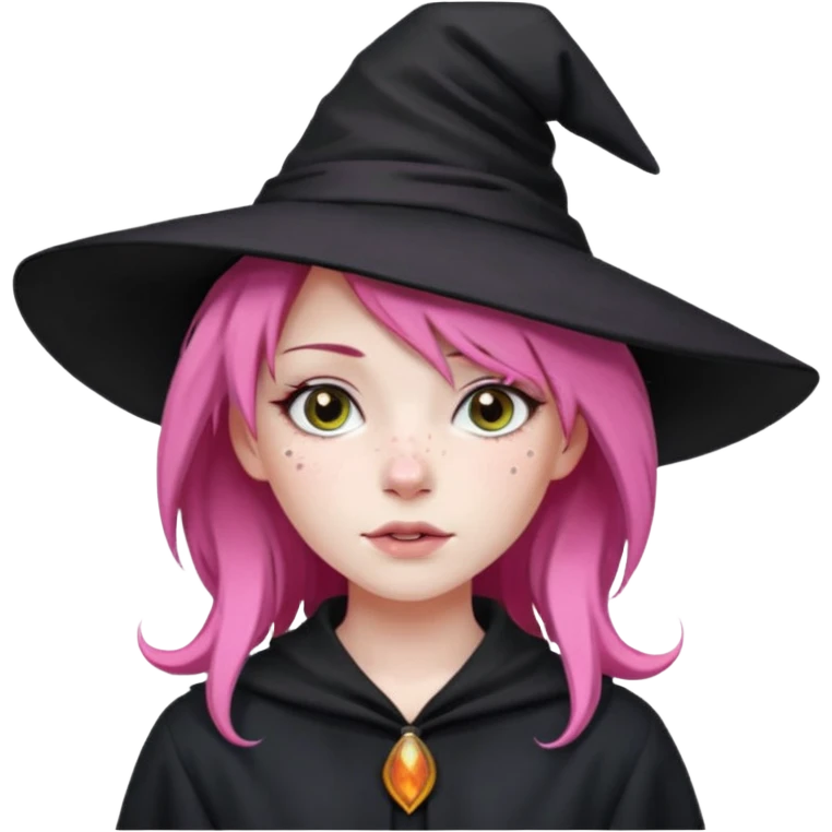 A witch with a pink hair emoji