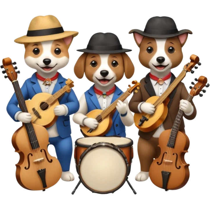 dog as Musicians emoji