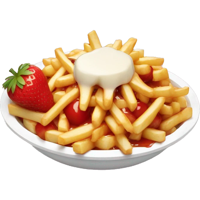 POUTINE QUI MANGE UNE FRAISE emoji