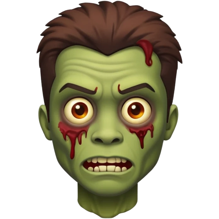 quero um zombie masculino com cabelo liso emoji