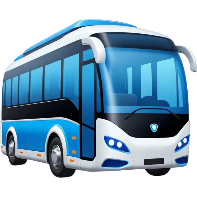 cyber clean luxury futuristic self driving bus auto vehicle emoji