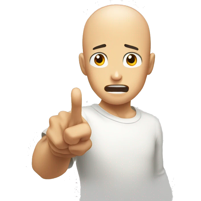 Saitama amazed reaction and hand pointing at right emoji