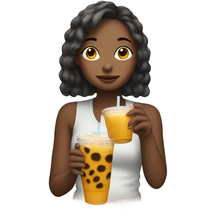 girl drinking boba emoji