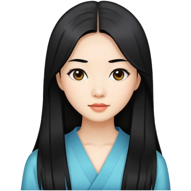 pretty asian women with long straight hair emoji
