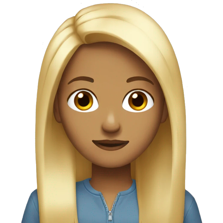 half brown half blonde hair emoji