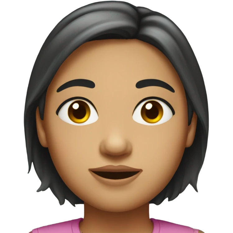 Tiny eyes on large girl face  emoji