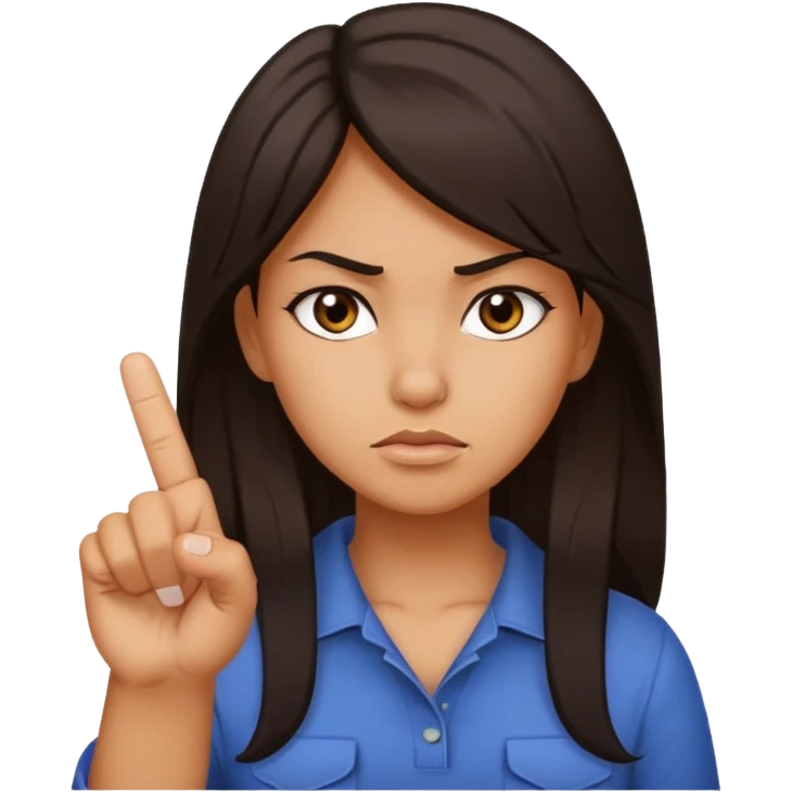 Girl with middle finger emoji