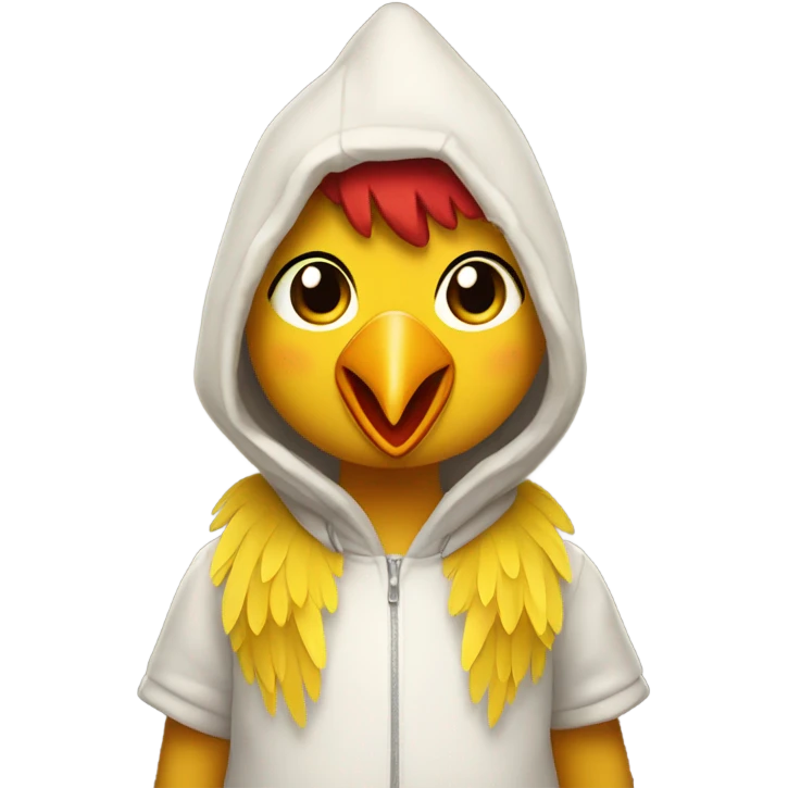 Girl with chicken costume on emoji