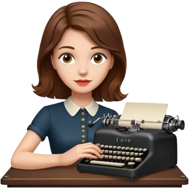 woman with vintage typewriter emoji