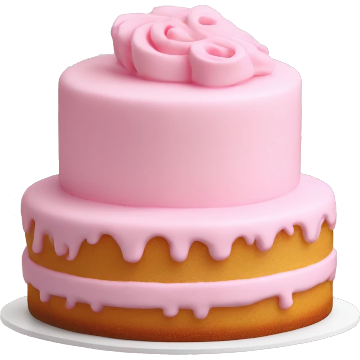 baby pink multitier cake with white frosting emoji