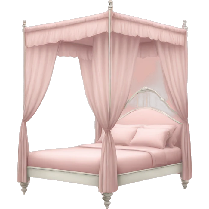vintage pale pink fancy canopy bed emoji