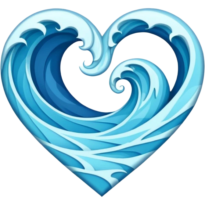 heart with a wave motif emoji