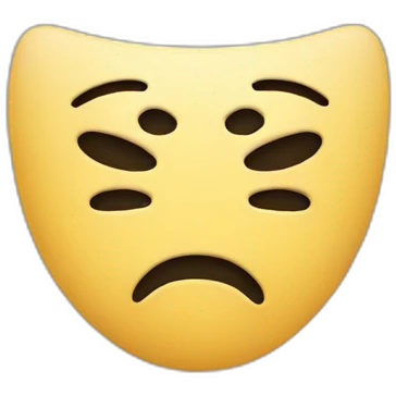 Sad emoji wearing a happy mask emoji