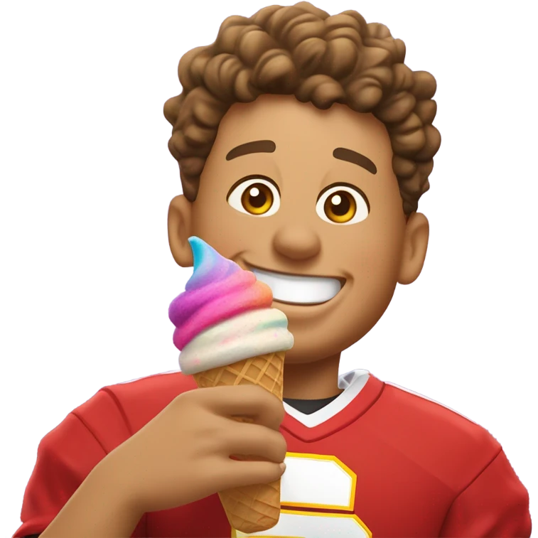 Patrick Mahomes going crazy for ice cream emoji