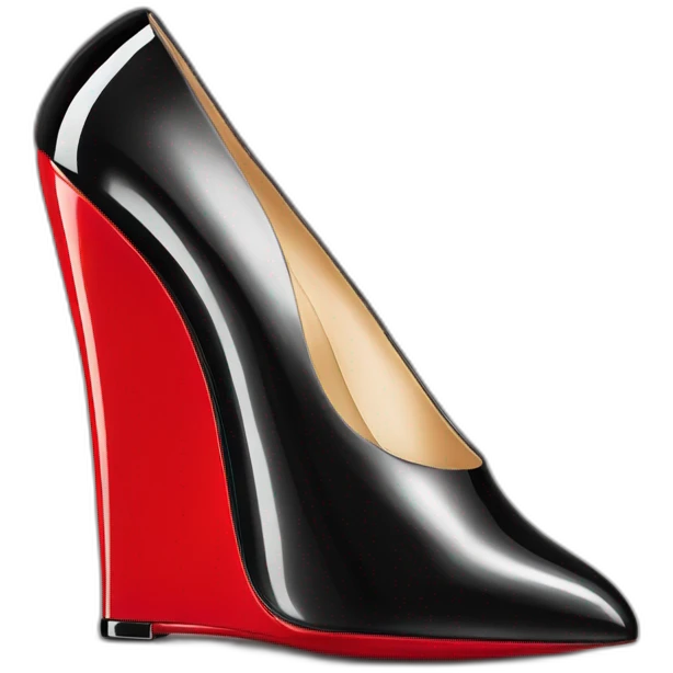 One WEDGE heel LOUBOUTIN black PATENT emoji
