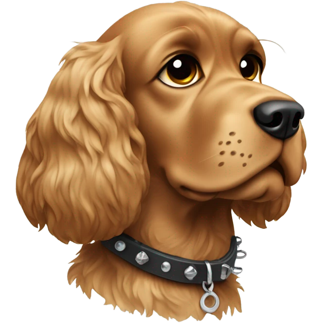 cocker spaniel wearing a spiked collar  emoji
