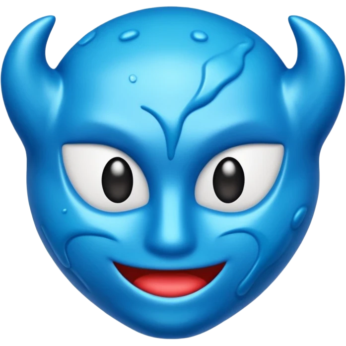 emoji con una textura irregular como un slime y con diferentes tonos de azul sin cara emoji