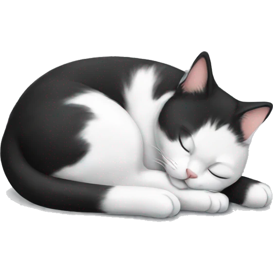 sleeping black and white cat emoji