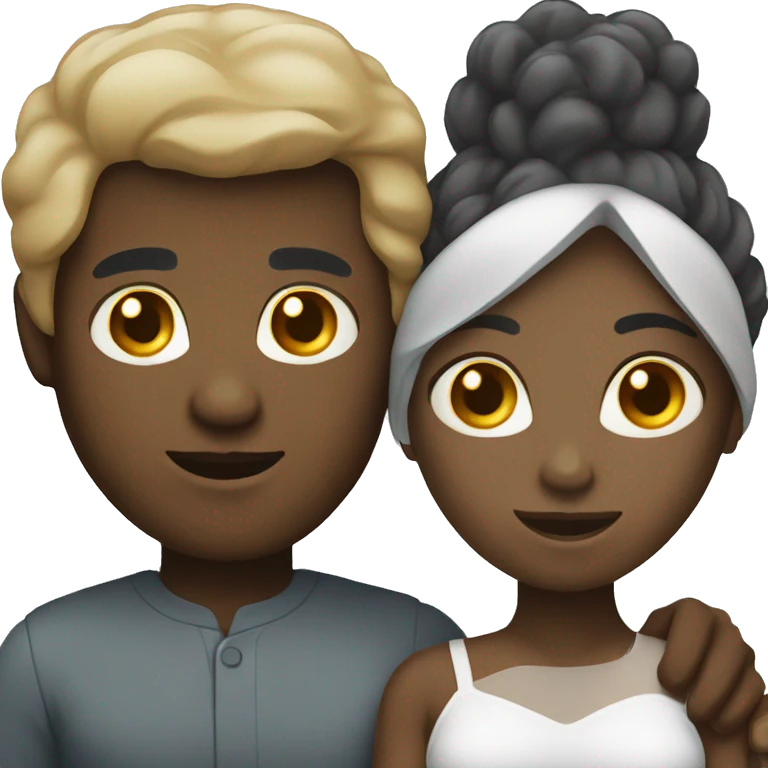 Black woman and white man couple emoji emoji
