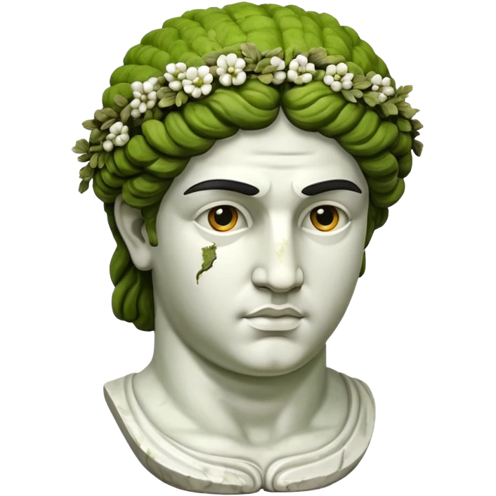 Greek sculpture with moss emoji