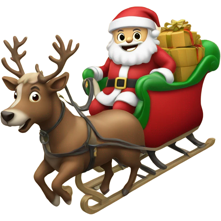 Santa Riding his sleigh emoji