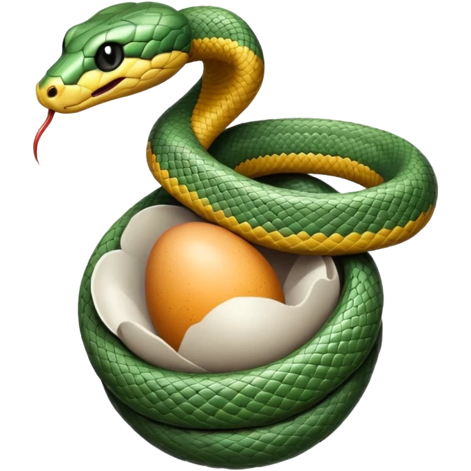 Snake with an egg emoji