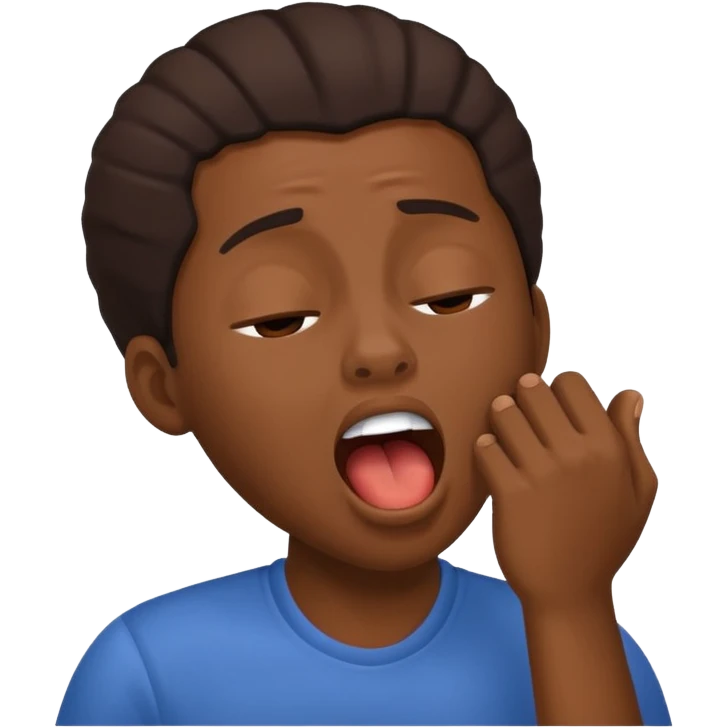 Make a African American yawning emoji