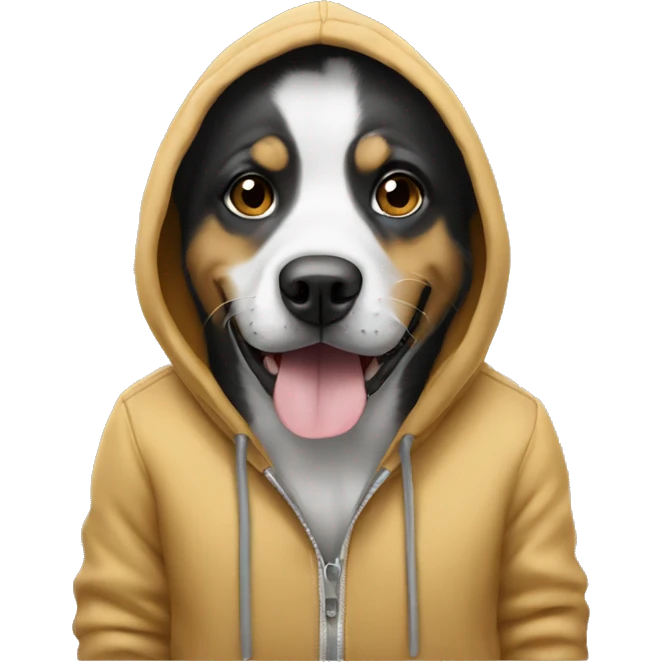 Dog wearing a hoodie emoji