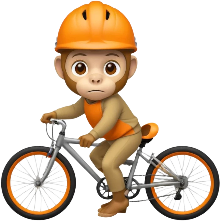 monkey with orange bicycle helmet, sweatshirt emoji