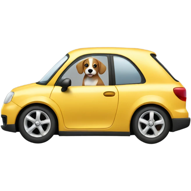 Car with a dog driving  emoji
