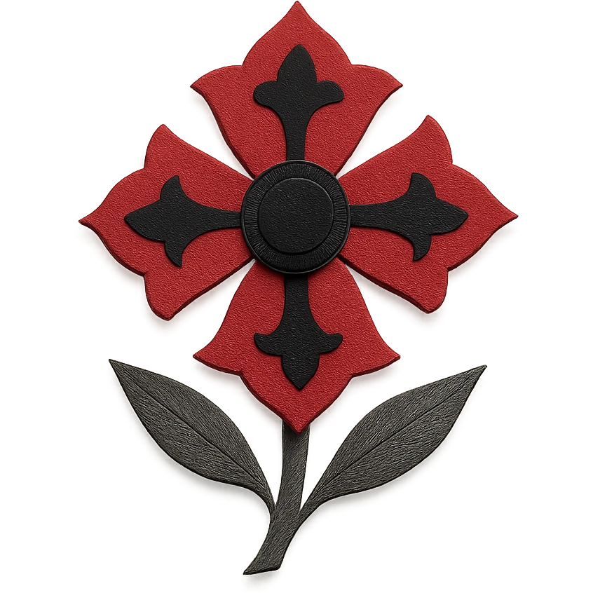 gothic flower in paper craft style emoji