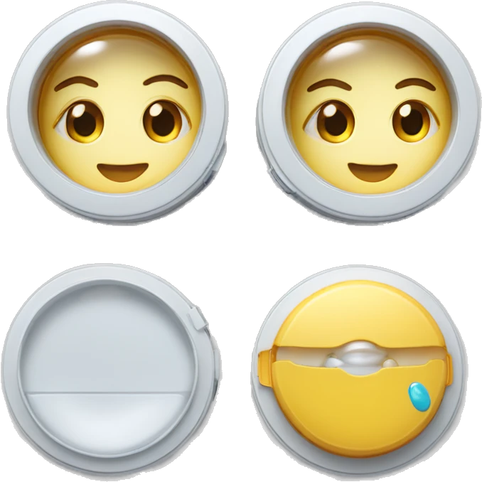 dual compartment prescription contact lens case emoji