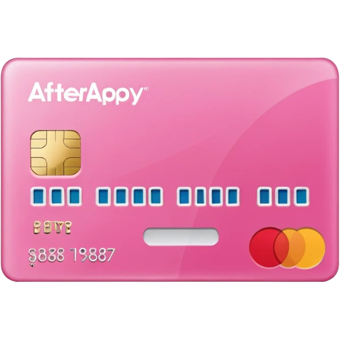 pink big afterpay word on a credit card emoji