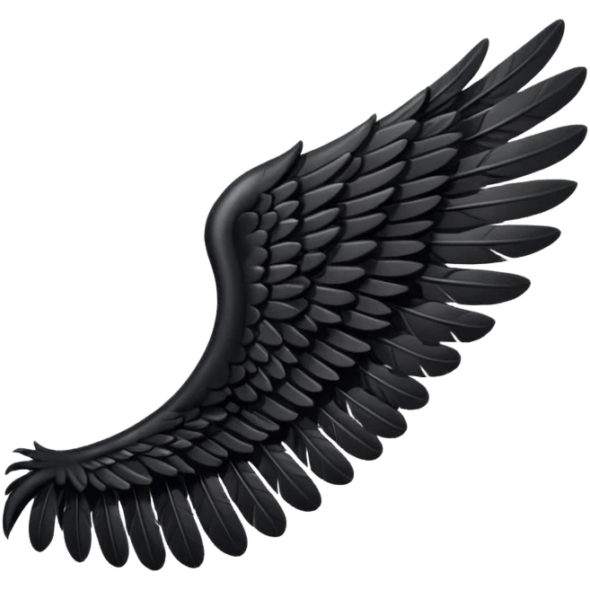 Left black angel wing emoji