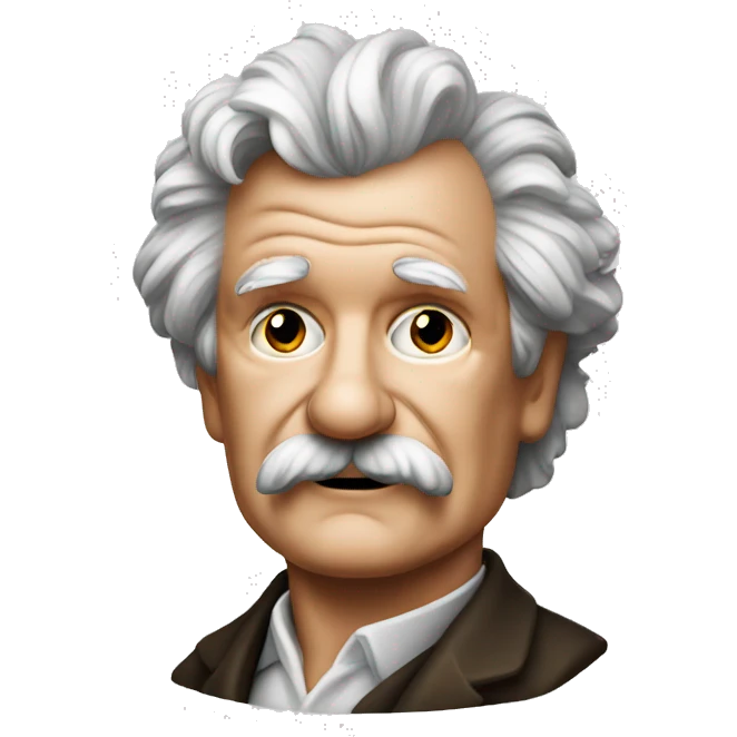 Mark Twain with a dice emoji