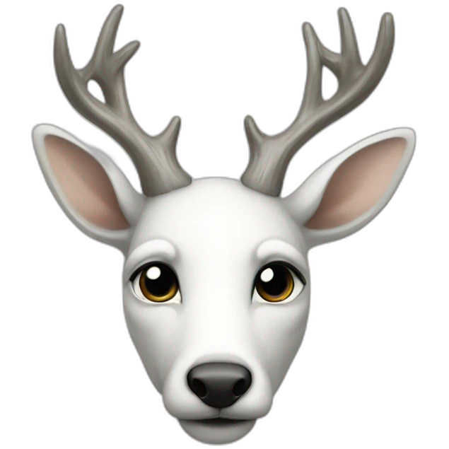 Large corner, old -aged silver eyes, white deer emoji