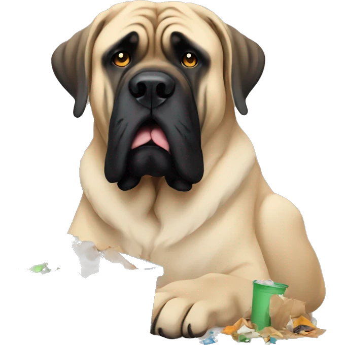 English mastiff eating trash  emoji