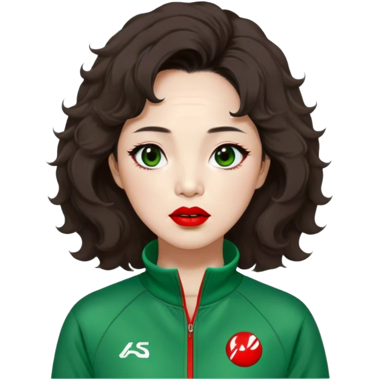 Han Mi-nyeo : Age: Late 60s
Appearance: A middle-aged woman with wrinkles, frizzy, messy dark brown hair and dramatic red lipstick.
Outfit: Green player tracksuit emoji