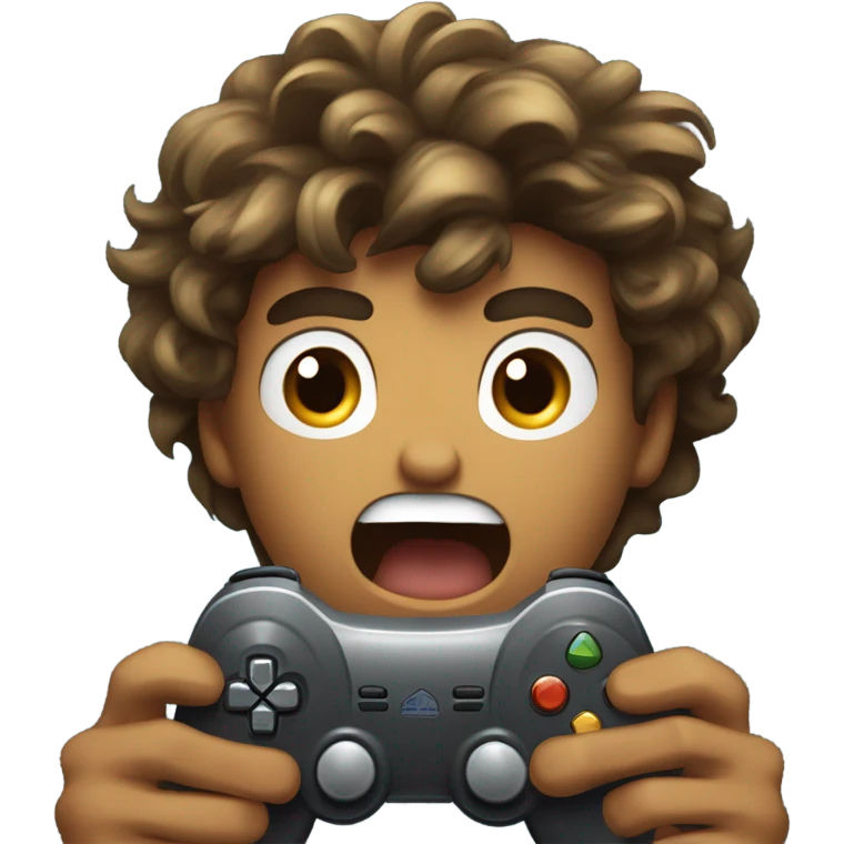 Guy yelling at video game  emoji