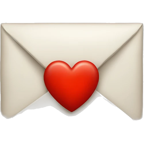 letter A under red heart emoji