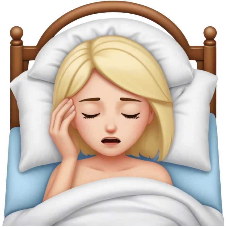 Woman In bed with sinus pain  emoji