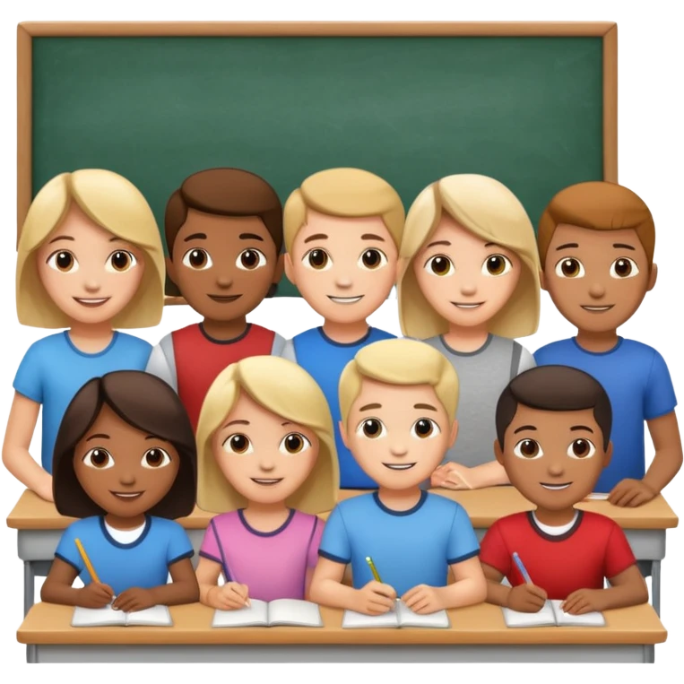 Okulda olan çocuklar emoji