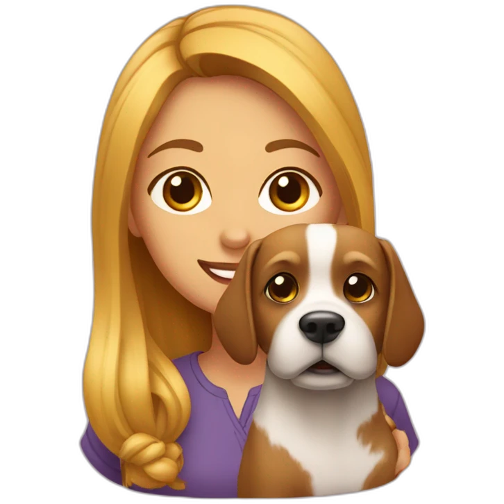 Femmme avec un chien emoji