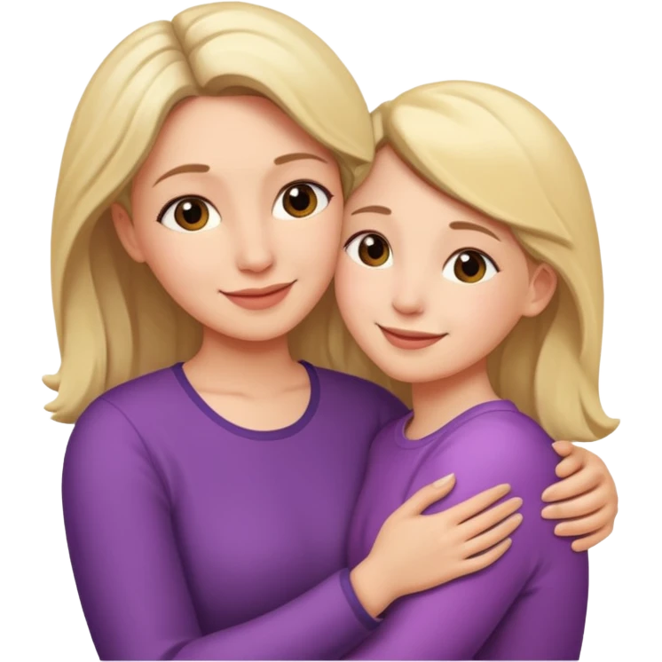 Abrazo de apoyo de madre e hija emoji