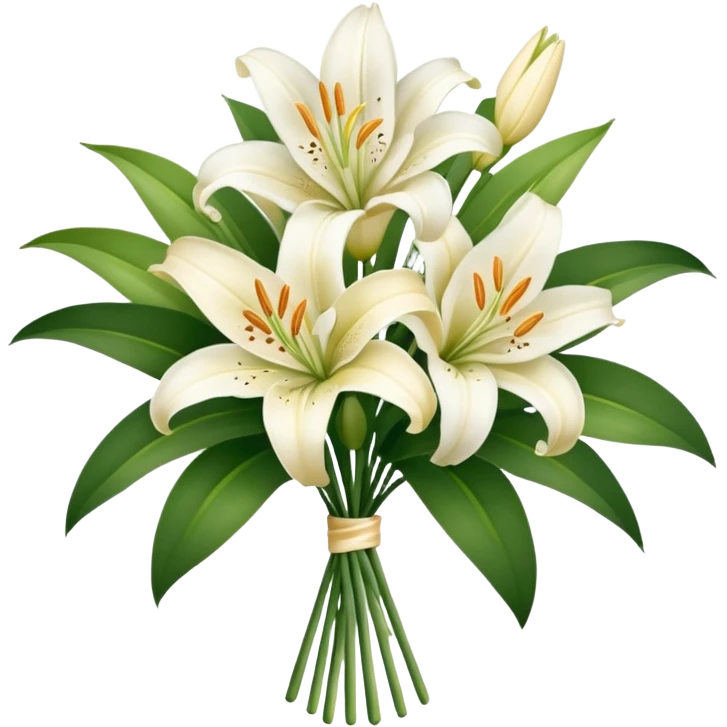 bouquet of cream and white lilies emoji